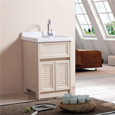 Trung Quốc Sàn phòng tắm gắn trên sàn và Vanities trắng / nâu / kem hạt gỗ nhà cung cấp