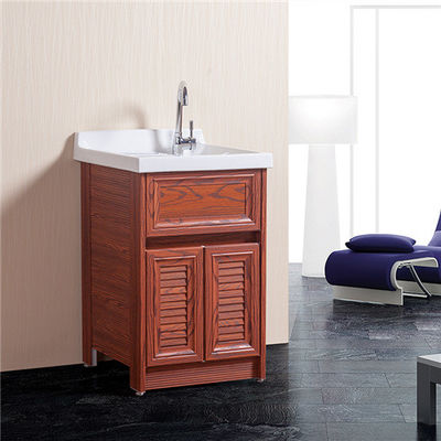 Sàn phòng tắm gắn trên sàn và Vanities trắng / nâu / kem hạt gỗ nhà cung cấp