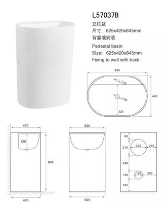 Bồn tắm hình bầu dục đơn lỗ và Vanities Vật liệu đá nhân tạo Tự làm sạch nhà cung cấp