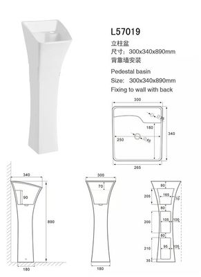 Kích thước nhỏ Bồn tắm không thường xuyên và Vanities / Phòng tắm hiện đại Độ sâu 90mm nhà cung cấp